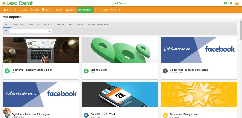 screenshot of Lead Carrot